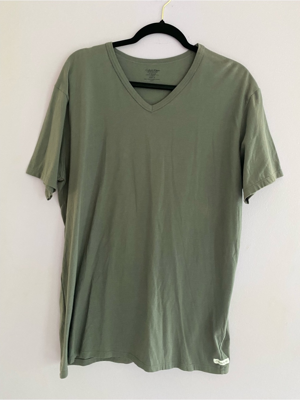 Calvin Klein Olive Green V-Neck Tee